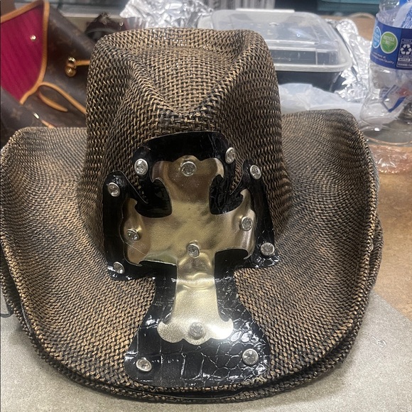 Unisex  Brown and Black Cowboy Hat - Picture 1 of 2